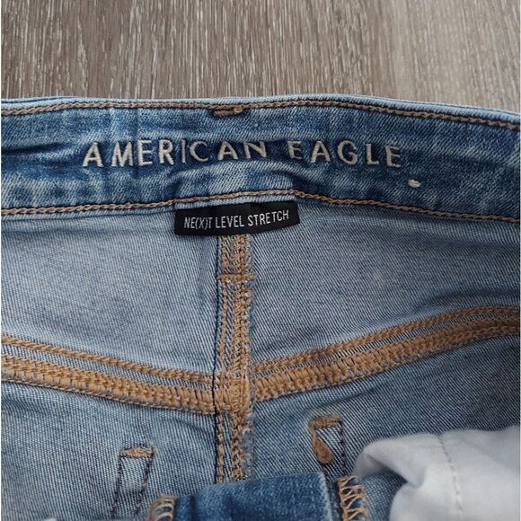 American Eagle High Rise Distressed Skinny Jeans Size 4 Regular - Picture 5 of 9
